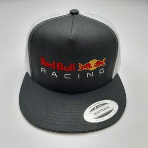 Yupoong Red Bull Racing Snapback Mesh Flat Bill Gray/White NEW